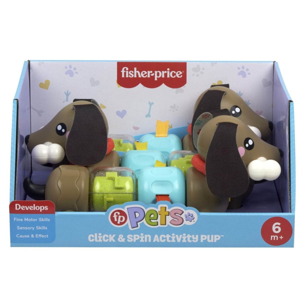 FISHER PRICE JUCARIE CATELUS DE ACTIVITATE PENTRU BEBELUSI CLICK AND SPIN - Atelieru' lui Mesterica