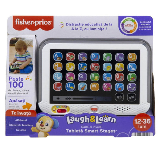FISHER PRICE LAUGH LEARN TABLETA SMART CU 3 NIVELURI DE DEZVOLTARE LIMBA ROMANA - Atelieru' lui Mesterica