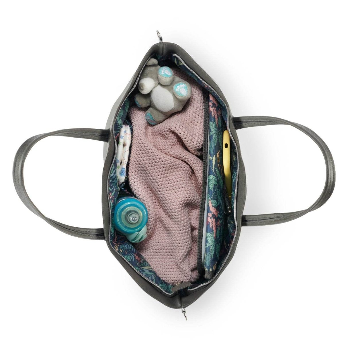 GEANTA MULTIFUNCTIONALA MAMICI KINDERKRAFT TREASUREPACK, DARK GREY Atelieru' lui Mesterica | Jucarii, haine si incaltaminte pentru copii