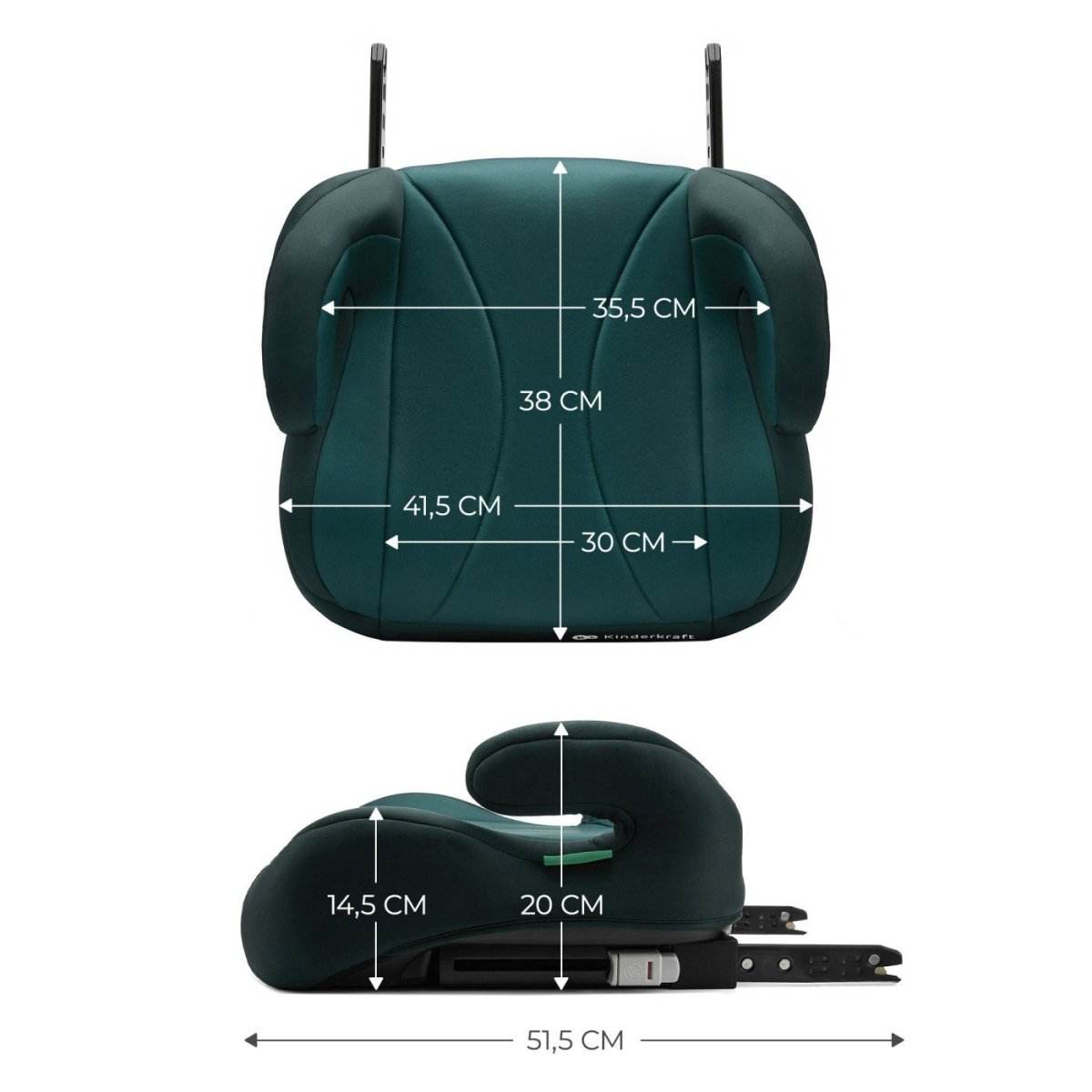 INALTATOR AUTO KINDERKRAFT BOOST, I-SIZE 135-150 CM, GREEN - Atelieru' lui Mesterica