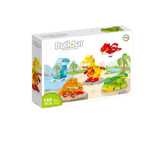 Joc de constructie STEAM - Dinozauri (135 piese) Atelieru' lui Mesterica | Jucarii, haine si incaltaminte pentru copii
