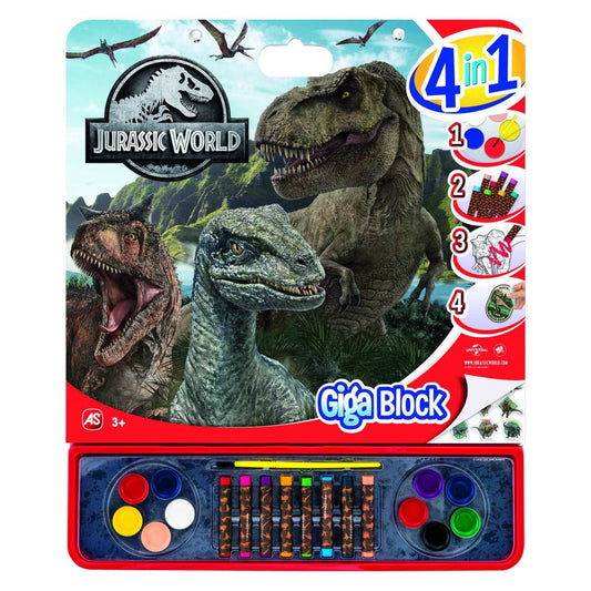 JURASSIC WORLD SET PENTRU DESEN GIGA BLOCK 4 IN 1 - Atelieru' lui Mesterica