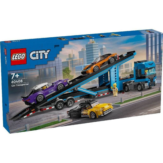 LEGO CITY CAMION TRANSPORTOR DE MASINI SPORT 60408 - Atelieru' lui Mesterica