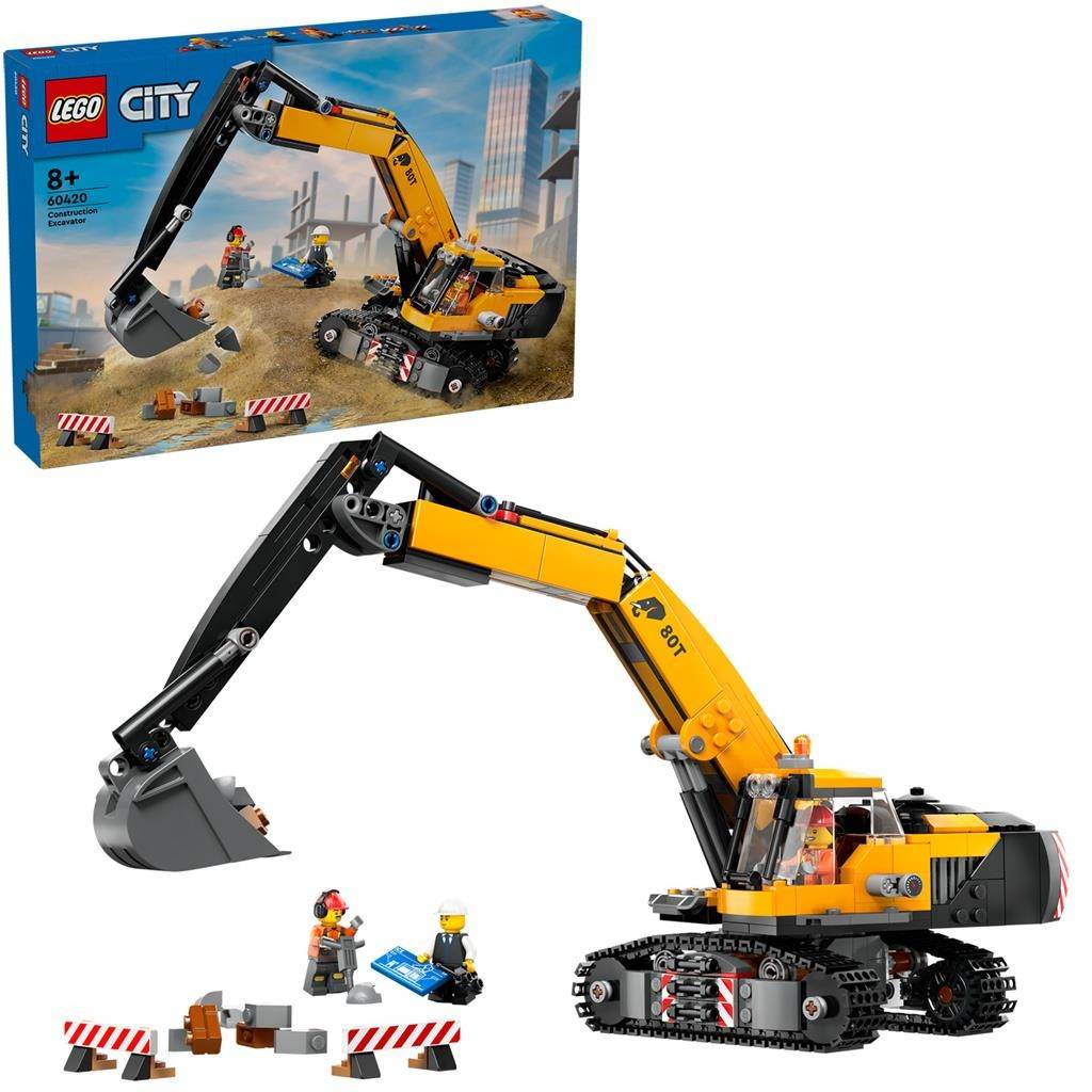 LEGO CITY EXCAVATOR GALBEN DE CONSTRUCTII 60420 Atelieru' lui Mesterica | Jucarii, haine si incaltaminte pentru copii