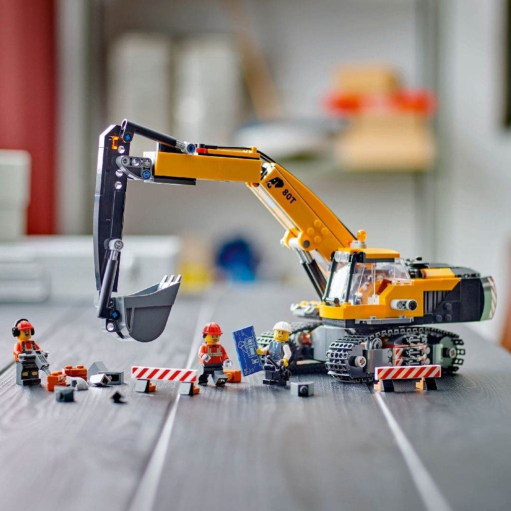 LEGO CITY EXCAVATOR GALBEN DE CONSTRUCTII 60420 Atelieru' lui Mesterica | Jucarii, haine si incaltaminte pentru copii