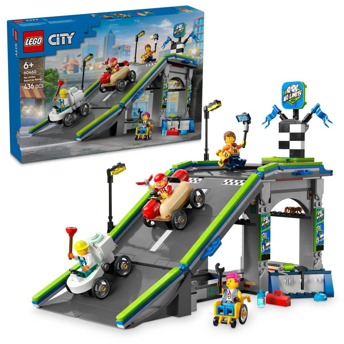 LEGO CITY FARA LIMITE: RAMPA PENTRU CURSE DE MASINI 60460 - Atelieru' lui Mesterica