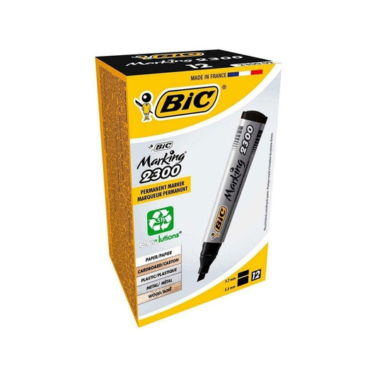 Marker permanent 2300 negru 12/cutie - BIC Atelieru' lui Mesterica | Jucarii, haine si incaltaminte pentru copii