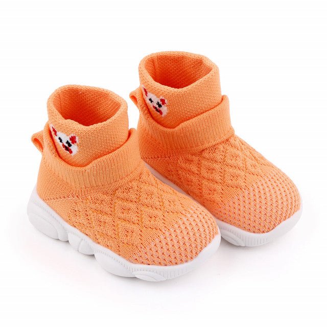 Mocasini portocalii, inalti tip adidas - Ursulet Atelieru' lui Mesterica | Jucarii, haine si incaltaminte pentru copii
