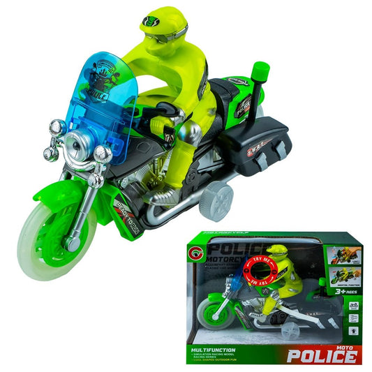 Motocicleta Politie, cu lumina si muzica, 26x13.5x7.7 cm Atelieru' lui Mesterica | Jucarii, haine si incaltaminte pentru copii