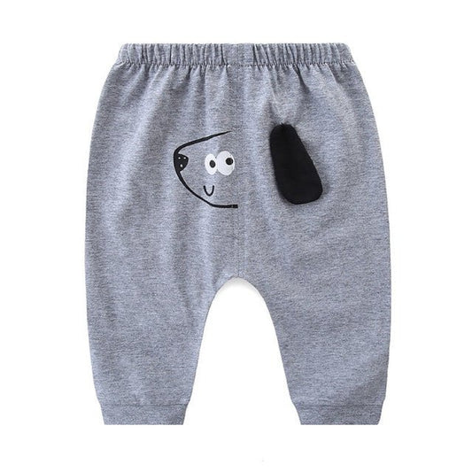 Pantalonasi gri fara botosei - Small dog Atelieru' lui Mesterica | Jucarii, haine si incaltaminte pentru copii
