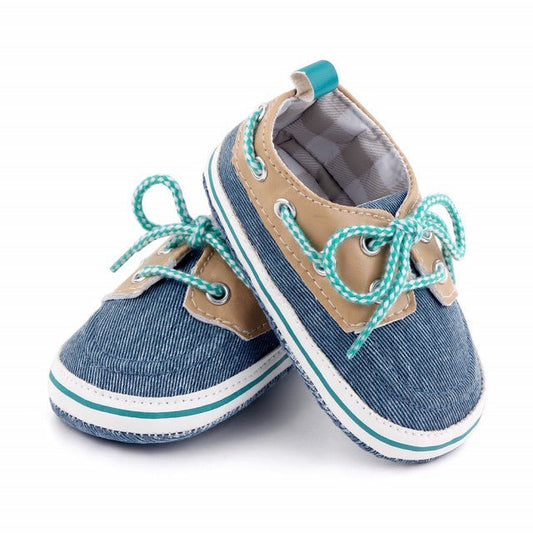 Pantofiori crem cu denim tip mocasini Atelieru' lui Mesterica | Jucarii, haine si incaltaminte pentru copii
