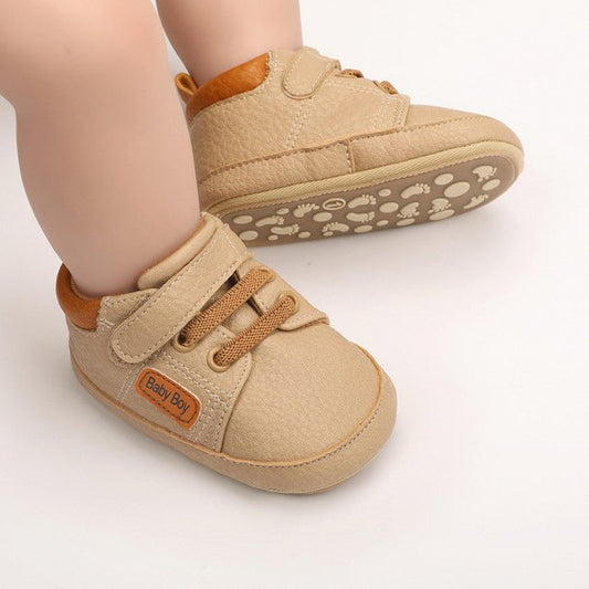 Pantofiori crem pentru baietei - Baby Boy Atelieru' lui Mesterica | Jucarii, haine si incaltaminte pentru copii