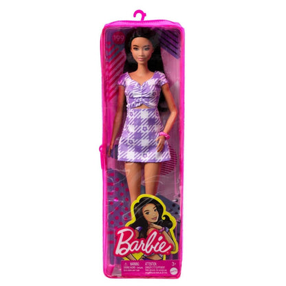 PAPUSA BARBIE FASHIONISTA BRUNETA CU ROCHIE MOV Atelieru' lui Mesterica | Jucarii, haine si incaltaminte pentru copii