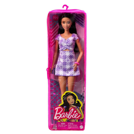 PAPUSA BARBIE FASHIONISTA BRUNETA CU ROCHIE MOV Atelieru' lui Mesterica | Jucarii, haine si incaltaminte pentru copii