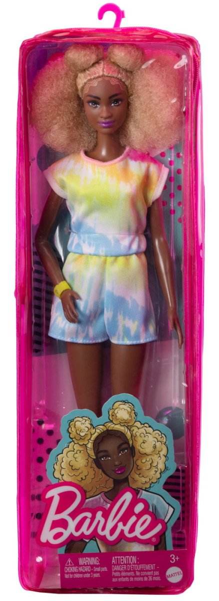 PAPUSA BARBIE FASHIONISTA CU PAR AFRO BLOND - Atelieru' lui Mesterica