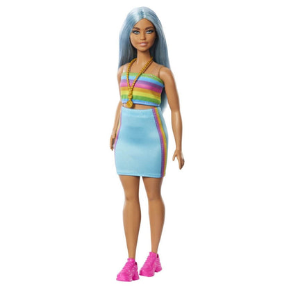 PAPUSA BARBIE FASHIONISTA CU PAR ALBASTRU PLATINAT SI TOP SPORT Atelieru' lui Mesterica | Jucarii, haine si incaltaminte pentru copii