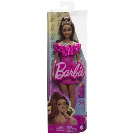 PAPUSA BARBIE FASHIONISTA SATENA CU ROCHIE ROZ - Atelieru' lui Mesterica