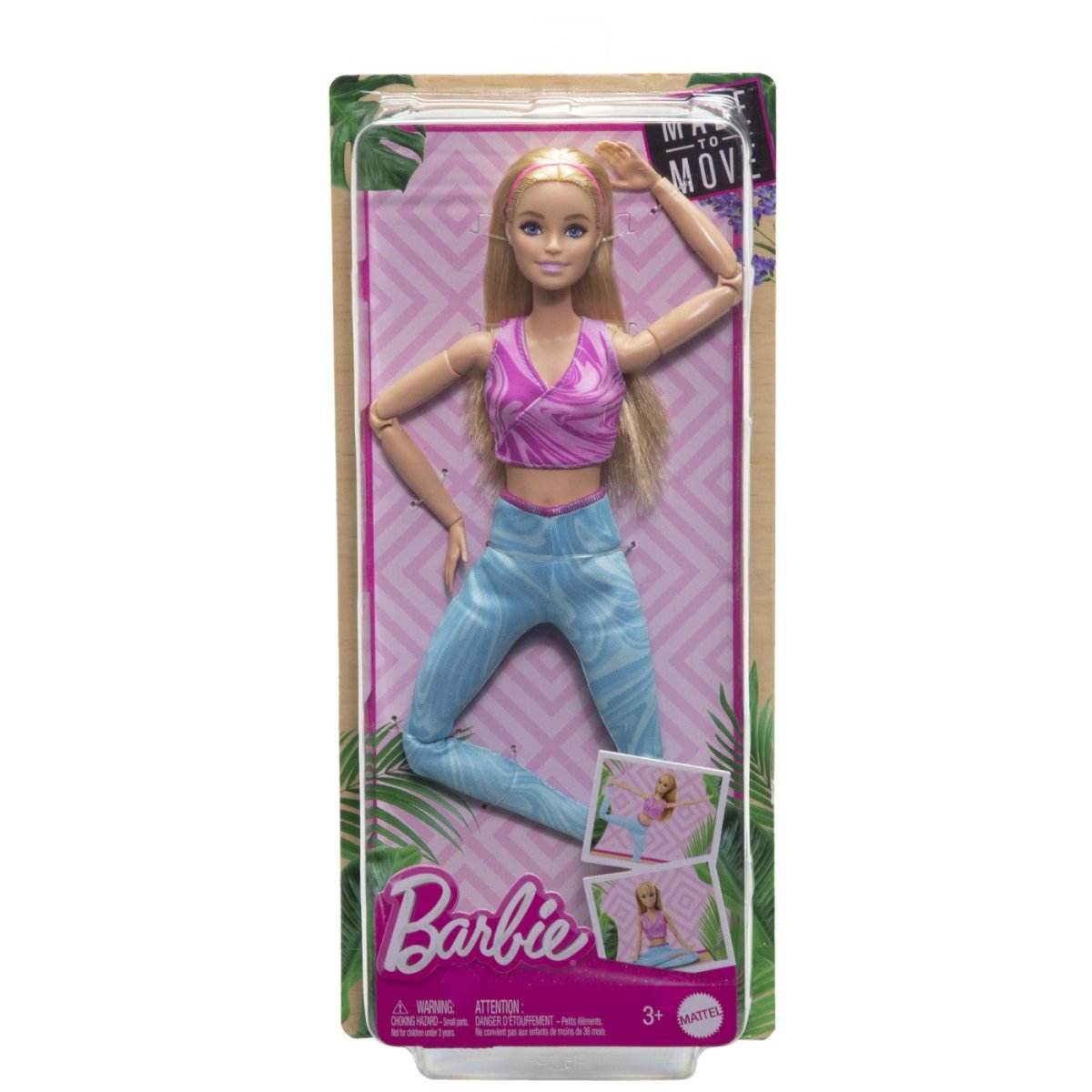 PAPUSA BARBIE MADE TO MOVE BLONDA CU TOP MOV - Atelieru' lui Mesterica