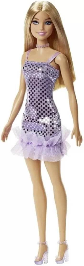 PAPUSA BARBIE TINUTE STRALUCITOARE BLONDA CU ROCHITA MOV - Atelieru' lui Mesterica