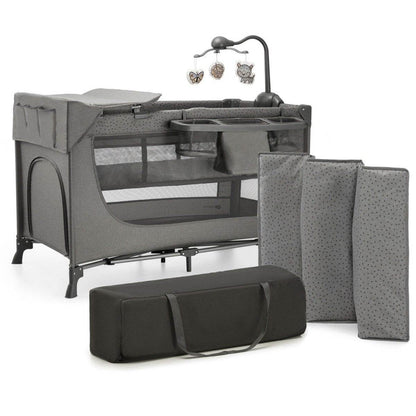 PATUT TRAVEL KINDERKRAFT JOY2, CU ACCESORII, DARK GREY Atelieru' lui Mesterica | Jucarii, haine si incaltaminte pentru copii