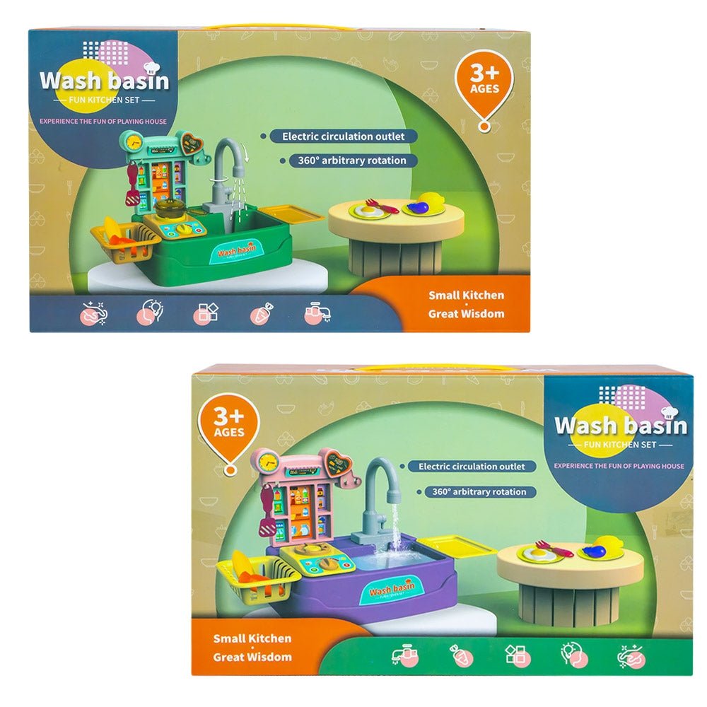 Play set bucatarie, 17 piese, cu baterii, 46x22x27 cm Atelieru' lui Mesterica | Jucarii, haine si incaltaminte pentru copii