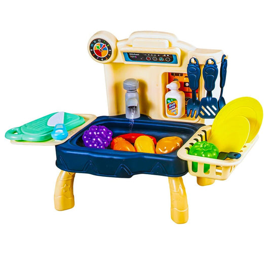 Play set bucatarie, cu baterii, 24 piese, 40.5x21.5x28 cm Atelieru' lui Mesterica | Jucarii, haine si incaltaminte pentru copii