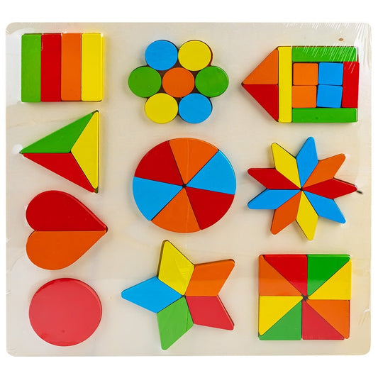 Puzzle din lemn, diferite forme Atelieru' lui Mesterica | Jucarii, haine si incaltaminte pentru copii
