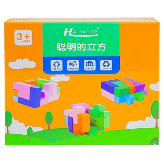 Puzzle din lemn - Forme 3D Atelieru' lui Mesterica | Jucarii, haine si incaltaminte pentru copii