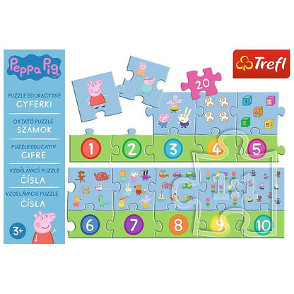 PUZZLE EDUCATIONAL 20 PIESE NUMERE PEPPA PIG - Atelieru' lui Mesterica
