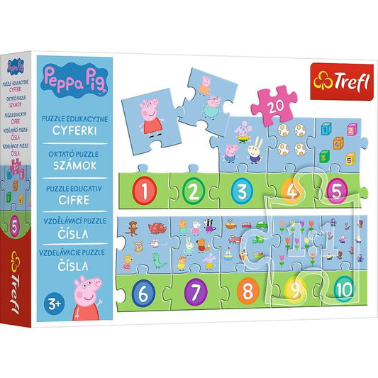 PUZZLE EDUCATIONAL 20 PIESE NUMERE PEPPA PIG - Atelieru' lui Mesterica