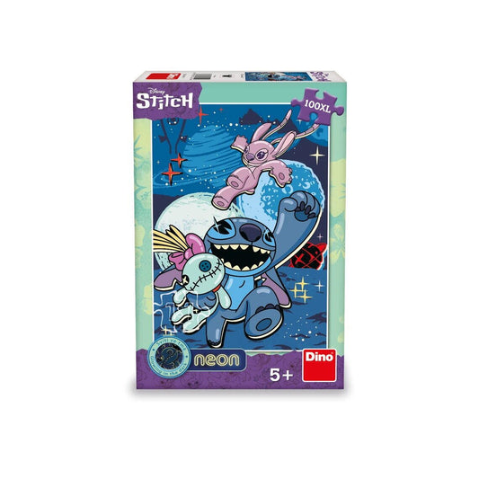 Puzzle neon XL - Stitch (100 piese) Atelieru' lui Mesterica | Jucarii, haine si incaltaminte pentru copii