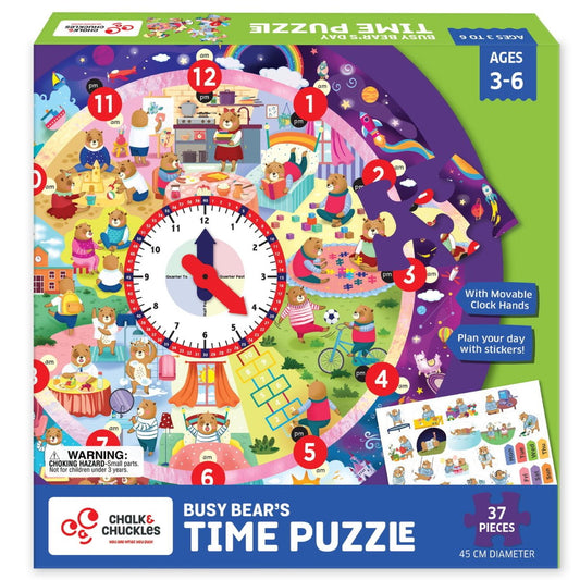 Puzzle - Ursuletul invata ceasul Atelieru' lui Mesterica | Jucarii, haine si incaltaminte pentru copii