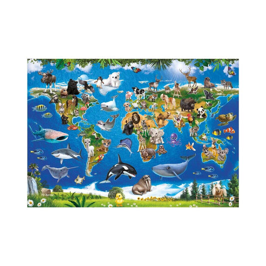 Puzzle XL - Harta animalelor (100 piese) Atelieru' lui Mesterica | Jucarii, haine si incaltaminte pentru copii
