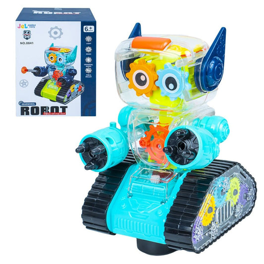 Robot, carcasa transparenta, cu lumina si sunet Atelieru' lui Mesterica | Jucarii, haine si incaltaminte pentru copii