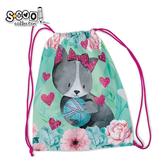 Sac sport KITTY, 46x35.5 cm - S - COOL Atelieru' lui Mesterica | Jucarii, haine si incaltaminte pentru copii