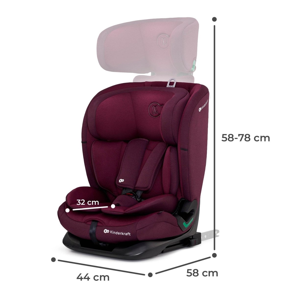 SCAUN AUTO I - SIZE, 76 - 150 CM, KINDERKRAFT ONETO 3, ISOFIX, CHERRY PEARL Atelieru' lui Mesterica | Jucarii, haine si incaltaminte pentru copii