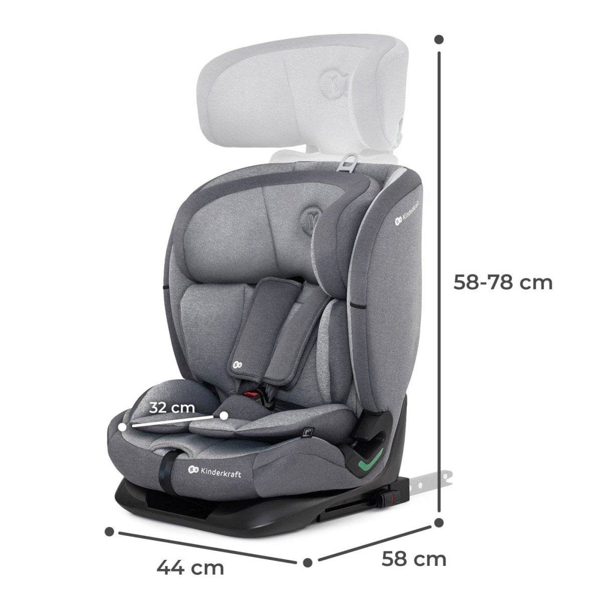 SCAUN AUTO I - SIZE, 76 - 150 CM, KINDERKRAFT ONETO 3, ISOFIX, COOL GREY Atelieru' lui Mesterica | Jucarii, haine si incaltaminte pentru copii