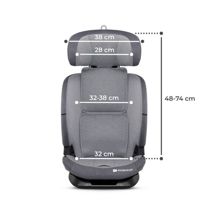 SCAUN AUTO I - SIZE, 76 - 150 CM, KINDERKRAFT ONETO 3, ISOFIX, COOL GREY Atelieru' lui Mesterica | Jucarii, haine si incaltaminte pentru copii
