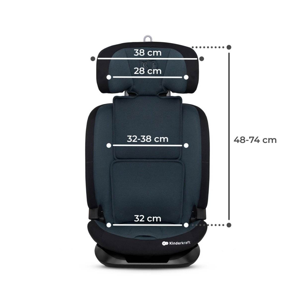 SCAUN AUTO I - SIZE, 76 - 150 CM, KINDERKRAFT ONETO 3, ISOFIX, GRAPHITE BLACK Atelieru' lui Mesterica | Jucarii, haine si incaltaminte pentru copii