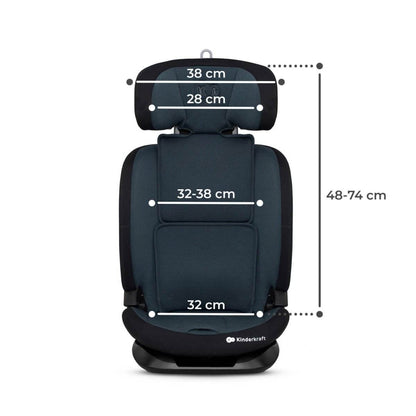 SCAUN AUTO I - SIZE, 76 - 150 CM, KINDERKRAFT ONETO 3, ISOFIX, GRAPHITE BLACK Atelieru' lui Mesterica | Jucarii, haine si incaltaminte pentru copii