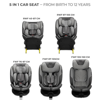 SCAUN AUTO KINDERKRAFT I - FIX, I - SIZE 40 - 150 CM, COOL GREY Atelieru' lui Mesterica | Jucarii, haine si incaltaminte pentru copii