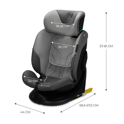 SCAUN AUTO KINDERKRAFT I - FIX, I - SIZE 40 - 150 CM, COOL GREY Atelieru' lui Mesterica | Jucarii, haine si incaltaminte pentru copii