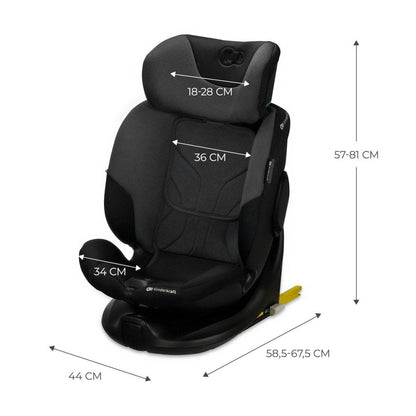SCAUN AUTO KINDERKRAFT I-FIX, I-SIZE 40-150 CM, GRAPHITE BLACK - Atelieru' lui Mesterica