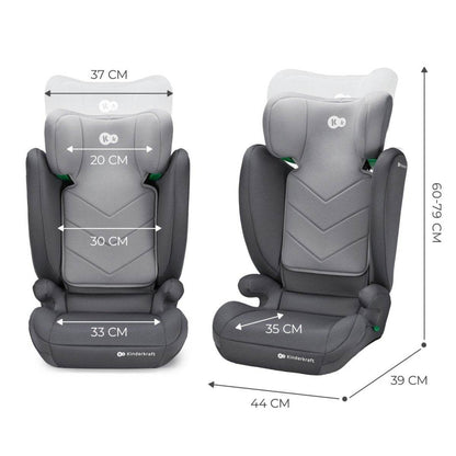 SCAUN AUTO KINDERKRAFT I - SPARK, I - SIZE 100 - 150 CM, GREY Atelieru' lui Mesterica | Jucarii, haine si incaltaminte pentru copii