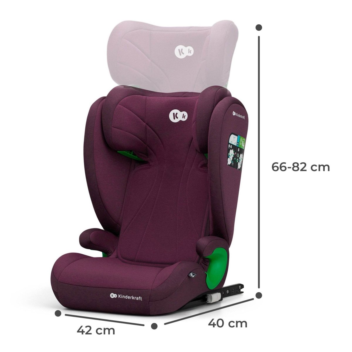 SCAUN AUTO KINDERKRAFT JUNIOR FIX2, I - SIZE 100 - 150 CM, CHERRY RED Atelieru' lui Mesterica | Jucarii, haine si incaltaminte pentru copii