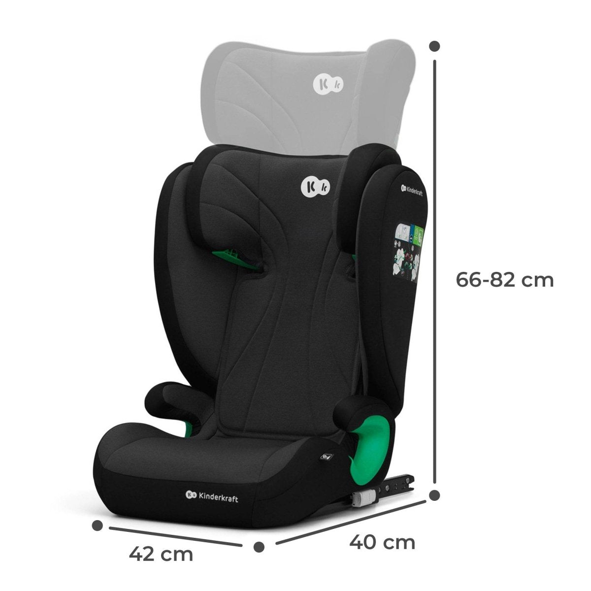 SCAUN AUTO KINDERKRAFT JUNIOR FIX2, I - SIZE 100 - 150 cm, GRAPHITE BLACK Atelieru' lui Mesterica | Jucarii, haine si incaltaminte pentru copii