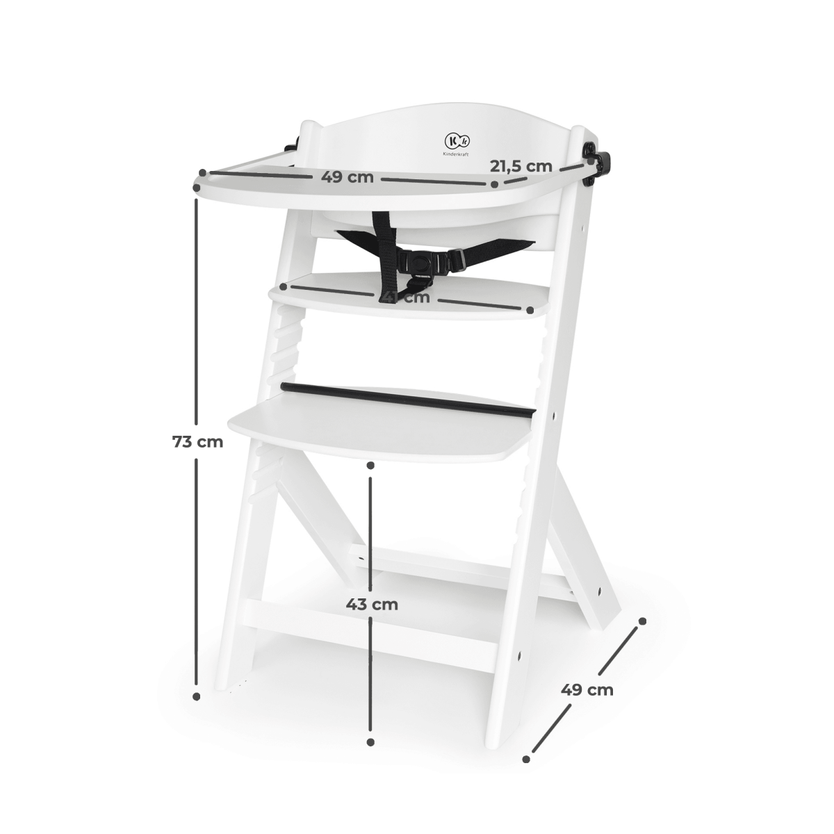 SCAUN DE MASA KINDERKRAFT ENOCK, 3 IN 1, FULL WHITE Atelieru' lui Mesterica | Jucarii, haine si incaltaminte pentru copii