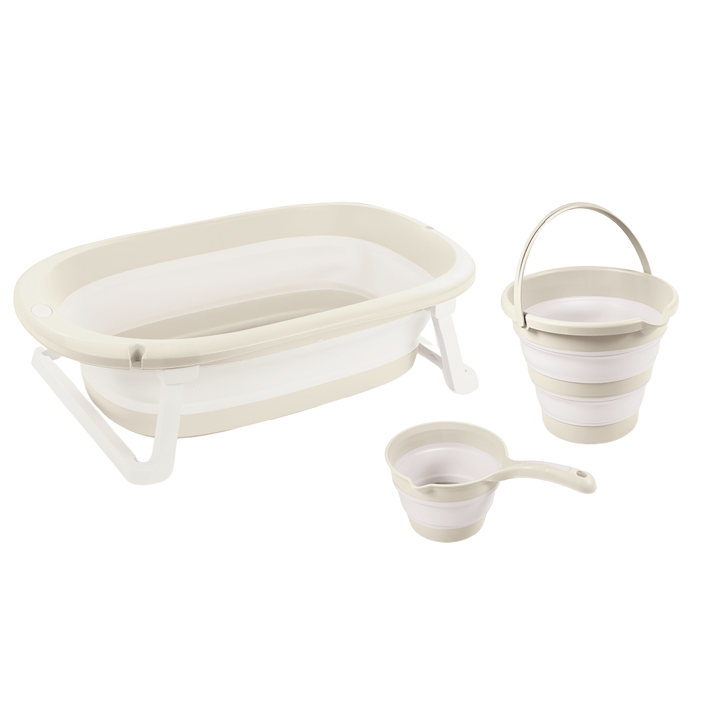 Set 3 in 1 cu cadita pliabila - Bej Atelieru' lui Mesterica | Jucarii, haine si incaltaminte pentru copii