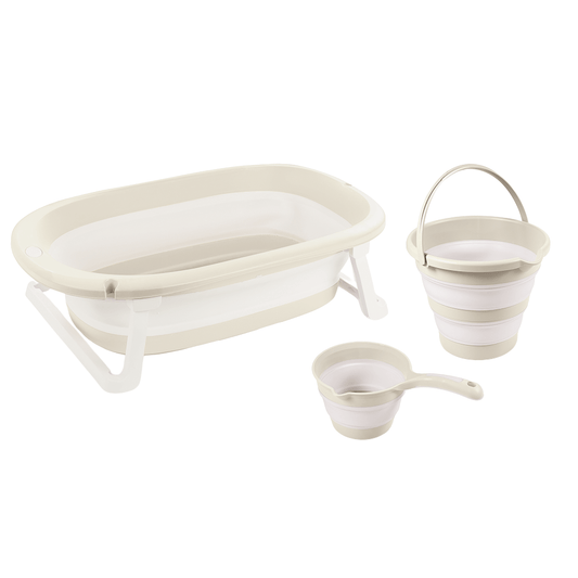 Set 3 in 1 cu cadita pliabila - Bej Atelieru' lui Mesterica | Jucarii, haine si incaltaminte pentru copii