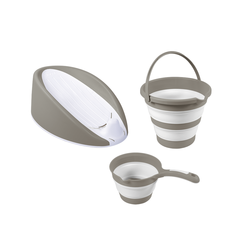 Set 3 in 1 cu suport anatomic pentru cadita - Gri Atelieru' lui Mesterica | Jucarii, haine si incaltaminte pentru copii